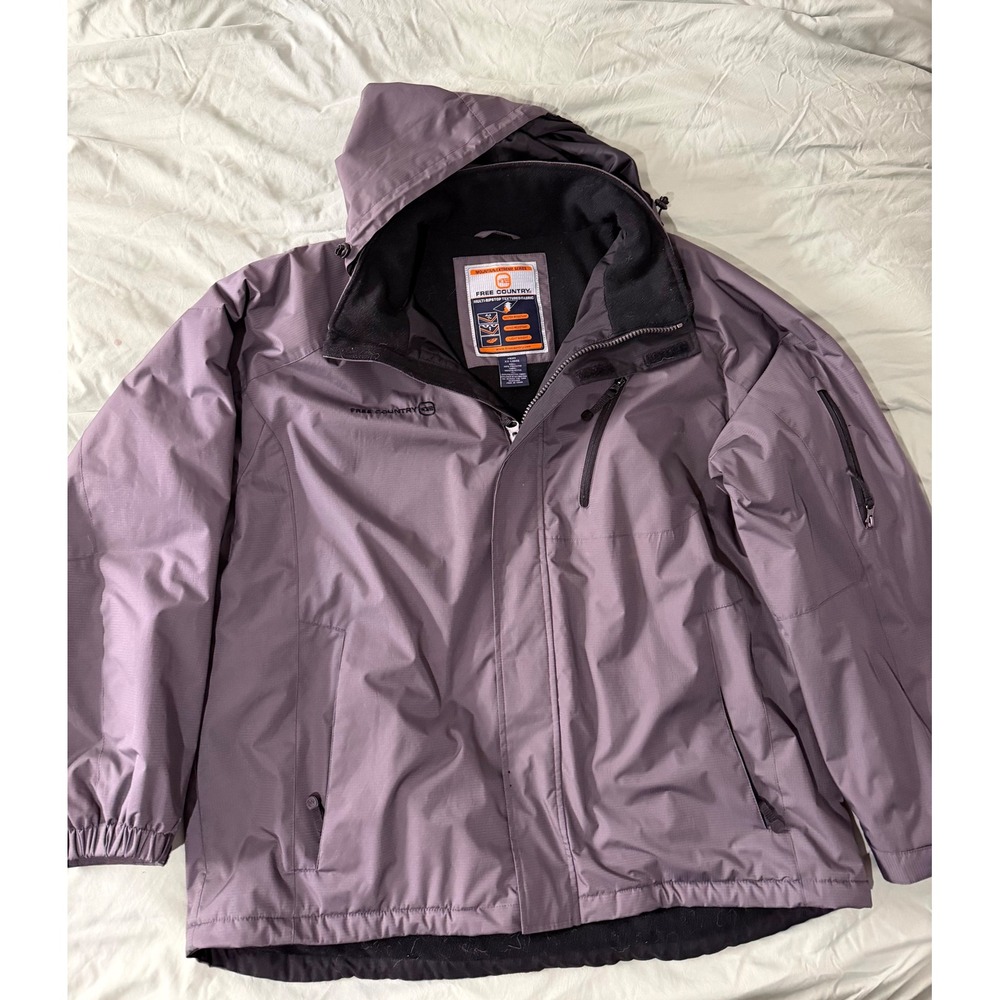 Free Country Mountain Extreme Series Mens Jacket XXL Purple Grey Ripstop Hooded